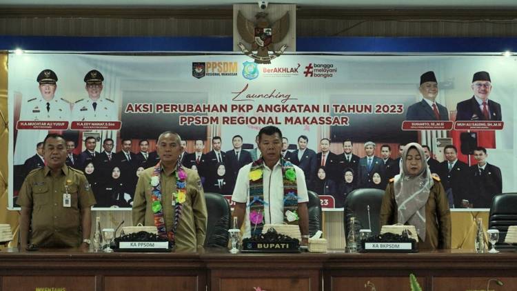 Bupati Andi Utta Launching Aksi Perubahan 32 Peserta Latpim 