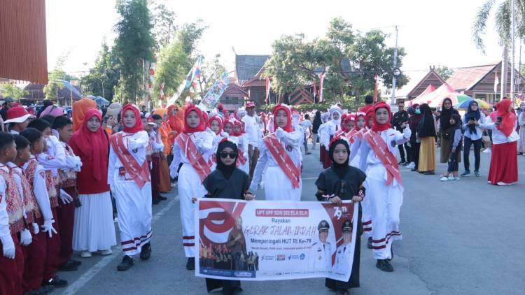 Meriahkan HUT RI, Wabup Edy Manaf Lepas Gerak Jalan Indah 