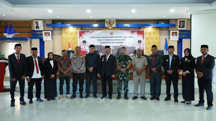 55 Anggota BPD Dilantik, Bupati Andi Utta Tekankan Sinergi Bangun Desa