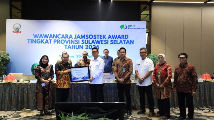 Wabup Edy Manaf Paparkan Komitmen Perlindungan Pekerja pada Wawancara Jamsostek Award Sulsel 2026
