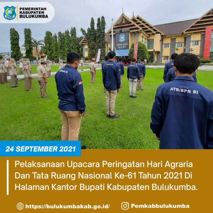 PERINGATI HANTARU KE 61, BUPATI BULUKUMBA SERAHKAN SERTIFIKAT TANAH PEMDA