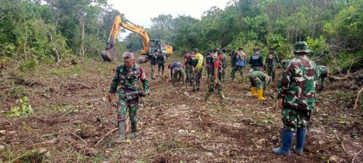 TMMD ke 117 di Lemo Lemo, Pohon Besar Jadi Sasaran Penebangan