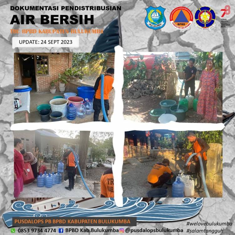 BPBD Sudah Salurkan 185 Ribu Liter Air Bersih, Bupati Andi Utta Gugah Kepedulian ASN