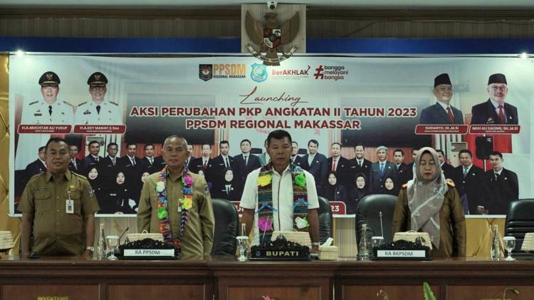Bupati Andi Utta Launching Aksi Perubahan 32 Peserta Latpim 
