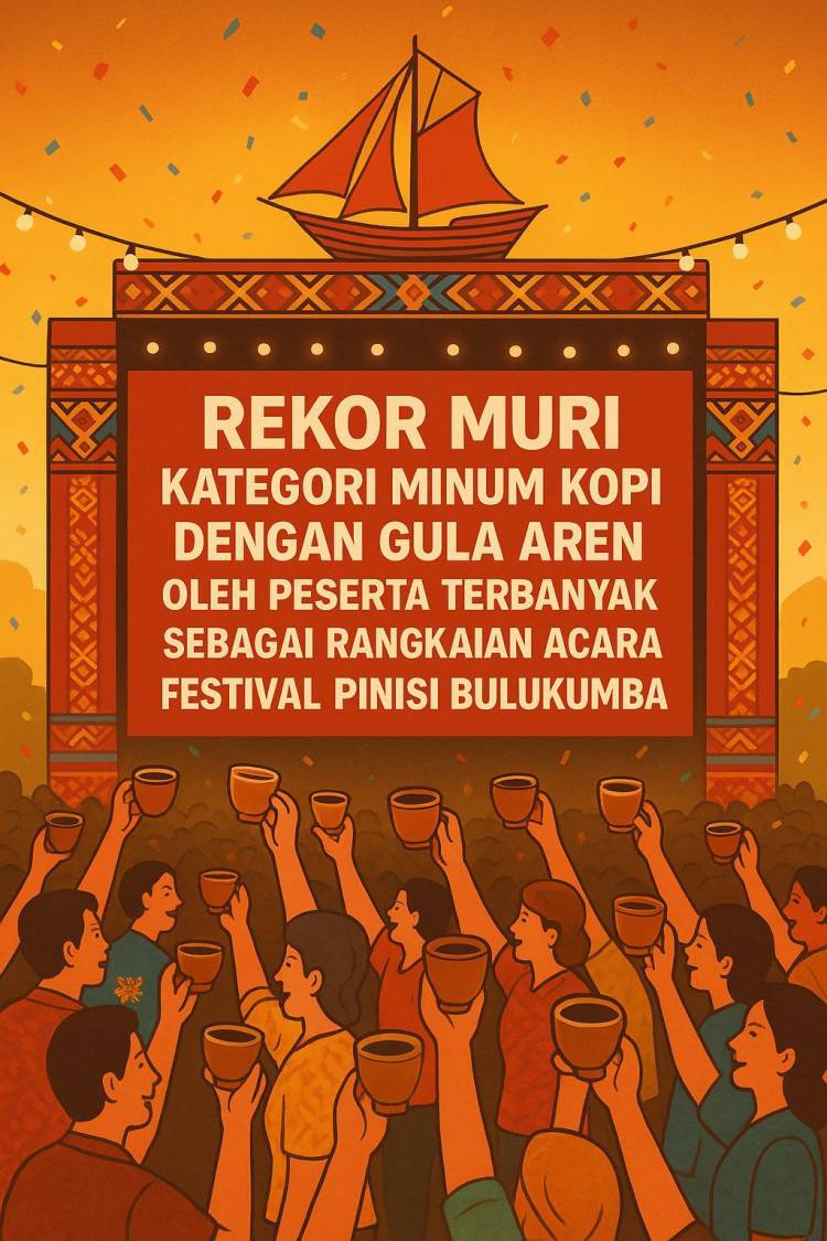 Festival Pinisi Bulukumba Target Pecahkan Rekor MURI Minum Kopi Gula Aren Peserta Terbanyak