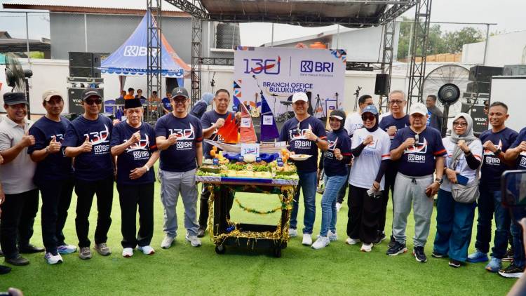 HUT ke-130 BRI, Wabup Edy Manaf Potong Tumpeng dan Lepas Peserta Jalan Santai