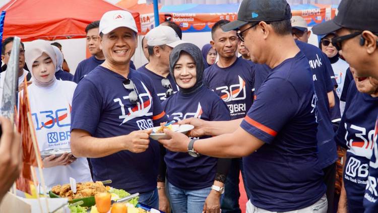 HUT ke-130 BRI, Wabup Edy Manaf Potong Tumpeng dan Lepas Peserta Jalan Santai