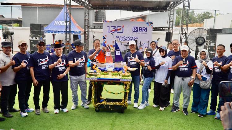 HUT ke-130 BRI, Wabup Edy Manaf Potong Tumpeng dan Lepas Peserta Jalan Santai